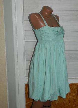 Р. 44-46 платье-сарафан летний светло-бирюзовый на бретелях с завышенной талией morgan4 фото