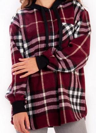 Сорочка з теплої картатої байки унісекс