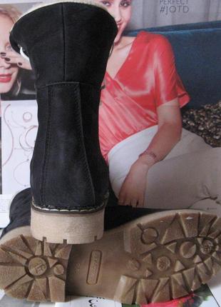 Супер ! зимние женские теплые ботинки timberland  синего цвета сапоги  на низком ходу4 фото