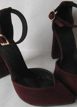 Mante! красивые женские замшевые босоножки туфли каблук 10 см весна лето осень марсала замша4 фото