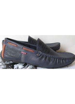 Якісні в стилі levis сині мокасини! весна літо осінь чоловічі туфлі взуття шкіра