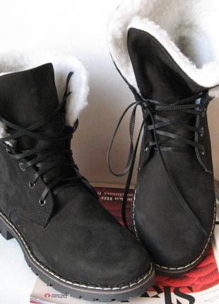 Супер! зимние женские сапоги ботинки тимбы теплые черные замшевые ботинки на шнурках