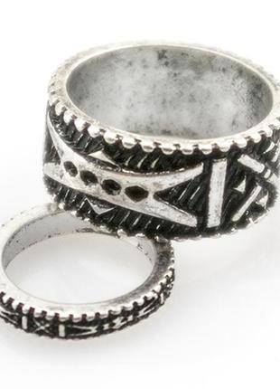 Набір з 2х кілець на палець і на фалангу шаманський амулет