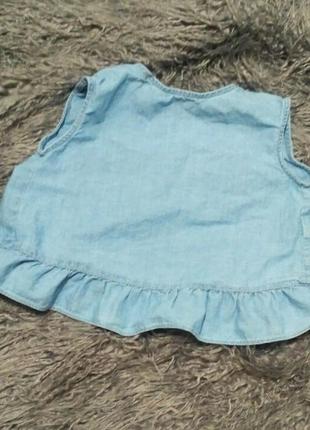 Стильна блузка з полегшеного джинса2-3роки