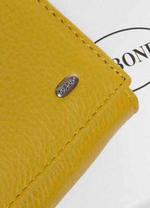 Классический кожаный желтый женский кошелек dr. bond брендовое качественное женское портмоне на магните3 фото