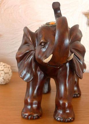 Фігура слона із прикрасами, хобот до верху 30см h2623-3d