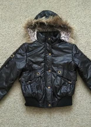 Куртка демисезонная черная молодежная размер xs-s1 фото