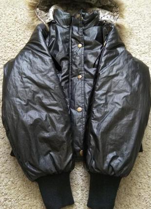 Куртка демисезонная черная молодежная размер xs-s4 фото