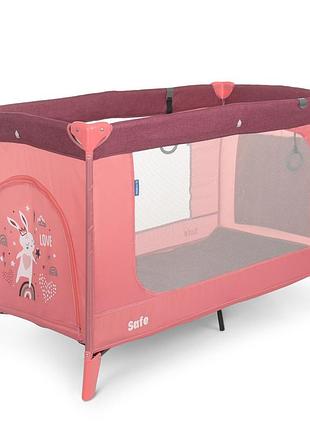 Манеж детский с кольцами и чехлом  для девочки ме 1016 safe rose len