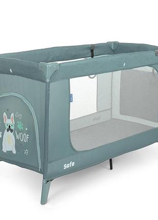 Манеж детский с кольцами и чехлом  для девочки ме 1016 safe green len
