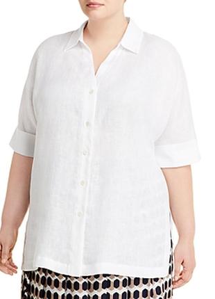 Marina rinaldi белая блуза лён большой размер