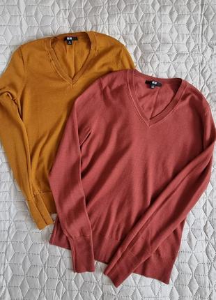 Шерстяной реглан пуловер uniqlo 100% меринос