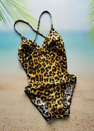 Леопардовый купальник слитный открытая спинка 🐆 монокини tribord