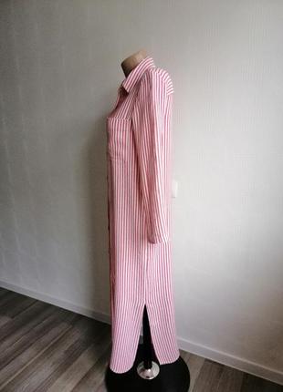 Длинное платье/ рубашка zara из вискозы, льна, хлопка, р. xs,24,s,xxs,4,6,84 фото
