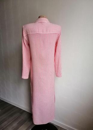 Длинное платье/ рубашка zara из вискозы, льна, хлопка, р. xs,24,s,xxs,4,6,86 фото