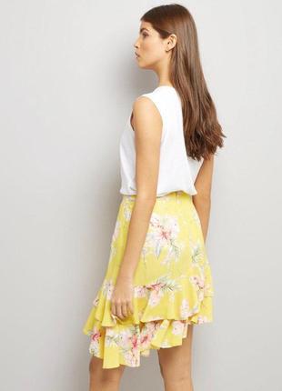 Асимметричная юбка в цветочный принт zara2 фото