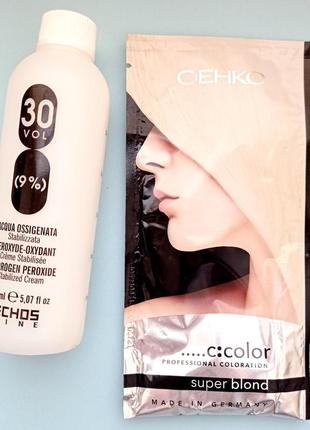 Набор блонд-порошок c:ehko super blond professional coloration и окислитель для покраски волос