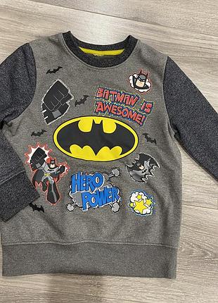 Кофта світшот утеплена 5-6 років з бетменом