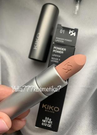 Нюдовая матовая пудровая помада kiko milano powder power 011 фото