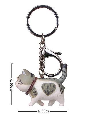 🔺🐱🌸 милый брелок для ключей "серо-белый котик" кот котенок