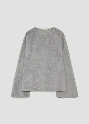 Светр, джемпер з намистинками zara р. з
