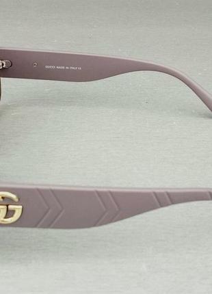 Gucci окуляри жіночі сонцезахисні коричневий градієнт в бежевій прозорою оправі3 фото