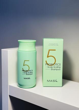 Шампунь для глибокого очищення голови masil 5 probiotics scalp scaling shampoo5 фото