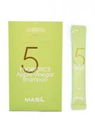 Безсульфатный шампунь с яблочным уксусом masil 5 probiotics apple vinegar shampoo