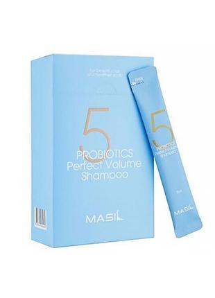 Шампунь для об'єму волосся з пробіотиками masil 5 probiotics perfect volume shampoo1 фото