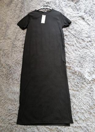 Невероятно крутое платье футболка в рубчик с разрезом сбоку   ⛔ ‼ отправляю товар безопасной оплатой5 фото