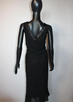 Вечернее черное платье черная миди платье bonmarche с пайетками стразы в пайетках пайетки атлас сатин, шифон расшитое3 фото
