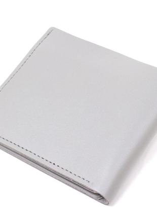 Кожаное небольшое портмоне shvigel 16451 серый2 фото