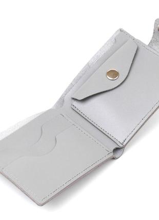 Кожаное небольшое портмоне shvigel 16451 серый4 фото