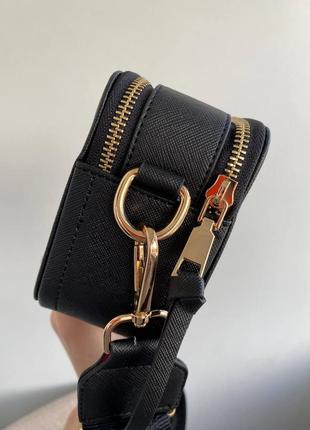 Сумка marc jacobs black gold черная с золотистым женская6 фото