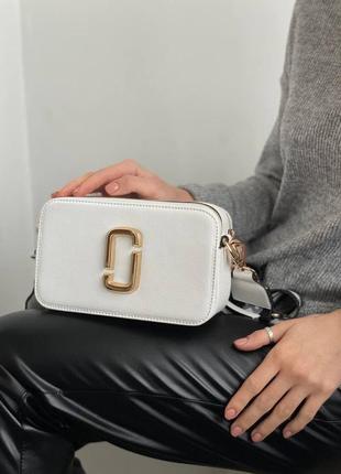 Сумка marc jacobs white gold  белая с золотистым женская4 фото