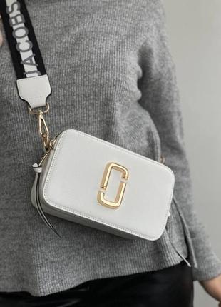 Сумка marc jacobs white gold  белая с золотистым женская