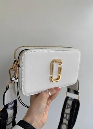 Сумка marc jacobs white gold  белая с золотистым женская6 фото