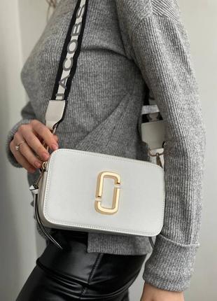 Сумка marc jacobs white gold  белая с золотистым женская8 фото