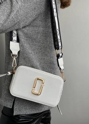 Сумка marc jacobs white gold  белая с золотистым женская9 фото