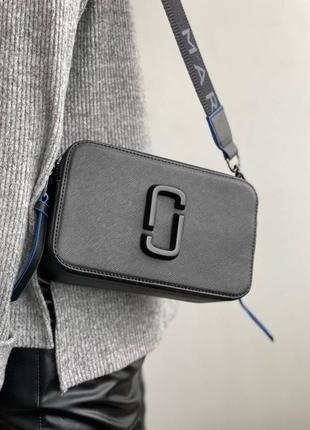 Сумка marc jacobs black blue line чорна з синіми смужками жіноча