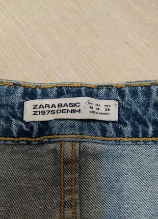 Джинсова спідниця з графіті та необробленими краями від zara5 фото