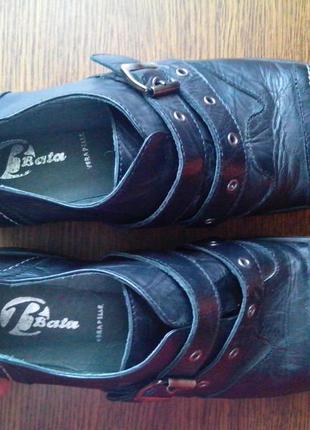 Рр 38-24,2 см стильные удобные кожаные ботинки от bata2 фото