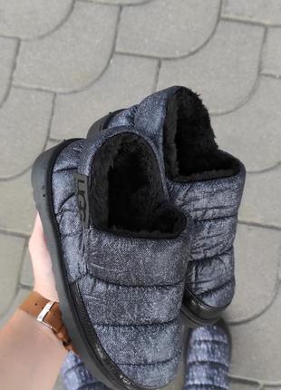 Дитики уггі угі автоледі черевики теплі кросівки на хутрі графіт чорні під джинс2 фото