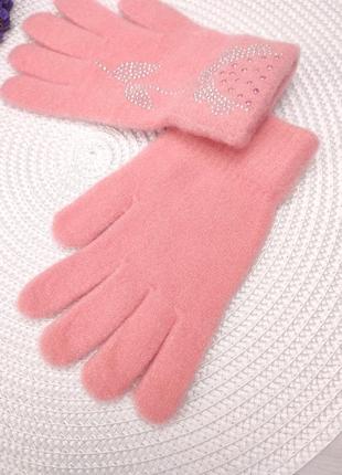 Очень мягкие теплые перчатки на 8-15 лет одинарные4 фото
