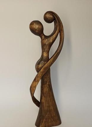 Статуетка жінки з дитиною 21.5 см, різьба по дереву, скульптура матері з дитиною,...