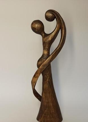 Статуетка жінки з дитиною 21.5 см, різьба по дереву, скульптура матері з дитиною,...