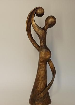 Статуетка жінки з дитиною 21.5 см, різьба по дереву, скульптура матері з дитиною,...