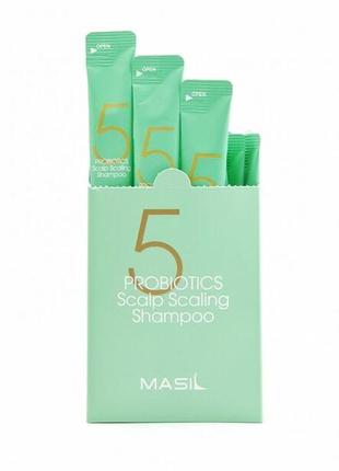 Глубокоочищающий шампунь с пробиотиками masil 5 probiotics scalp scaling shampoo2 фото