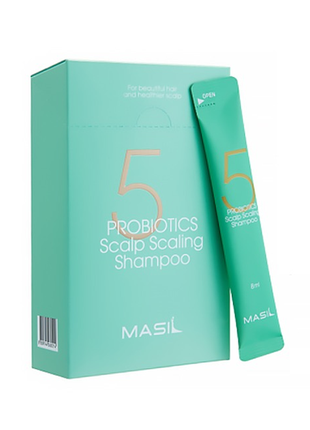 Глубокоочищающий шампунь с пробиотиками masil 5 probiotics scalp scaling shampoo1 фото