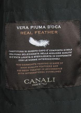 Шикарная кожаная курточка canali утеплена пером8 фото